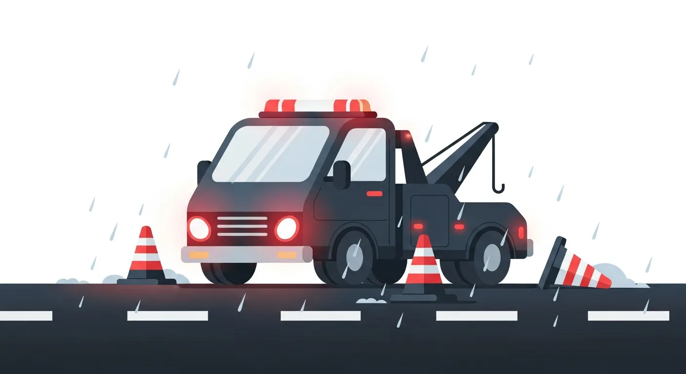 群馬県渋川市でのスズキ エブリィのパンク・タイヤトラブル救援の様子