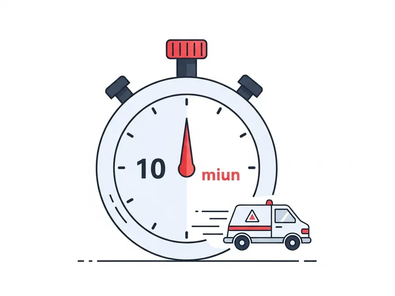 バッテリー上がり対応のため最短20分で現場へ急行するロードサービススタッフのイラスト