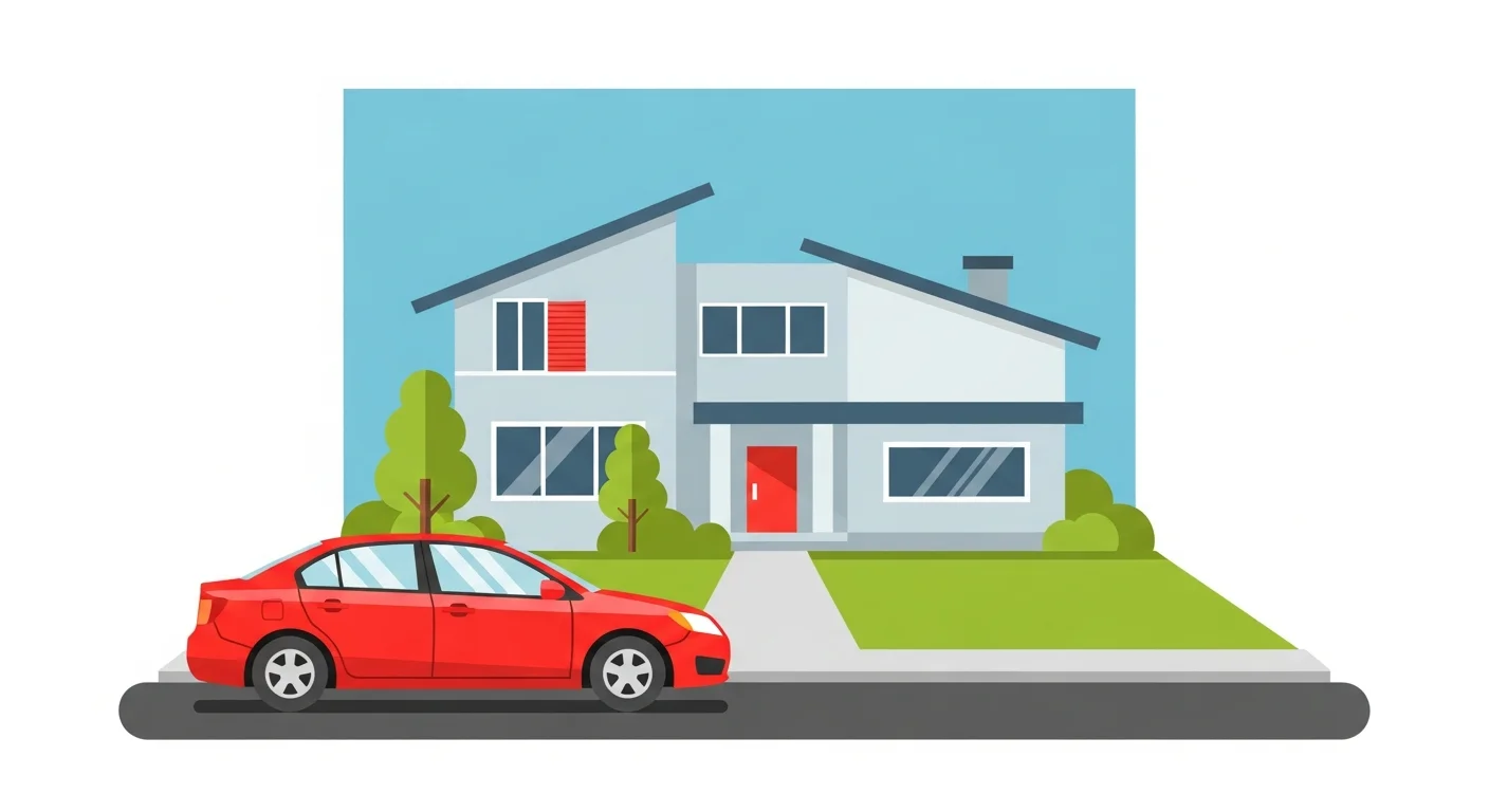 自宅で長期レンタカーを受け取るイメージ