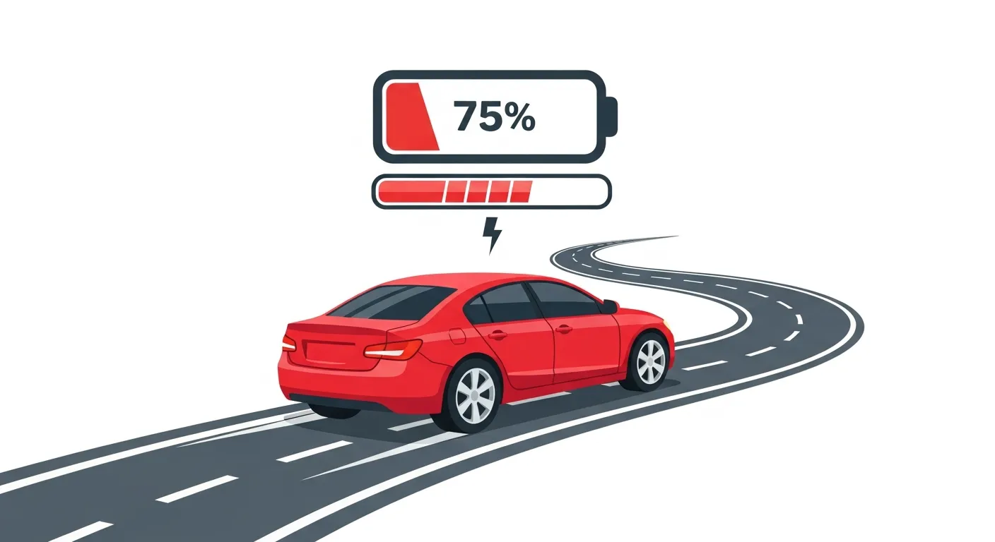 走行中に補機バッテリーを充電しているイメージイラスト