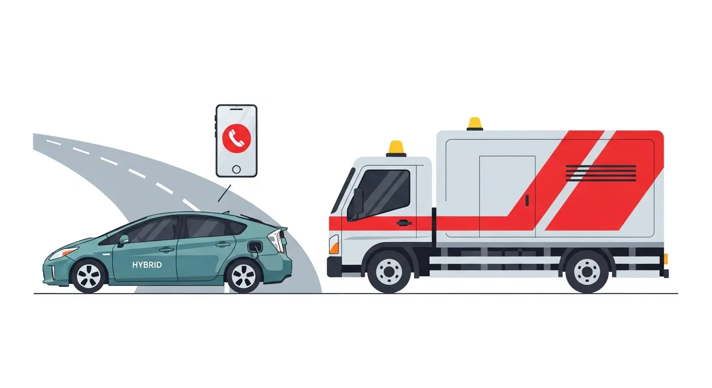 ロードサービス車両が現場に到着するイラスト