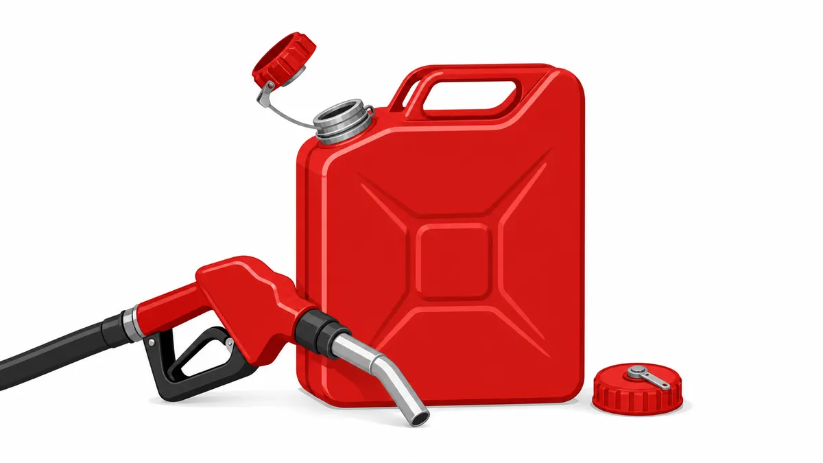消防法令に適合したガソリン携行缶のイラスト