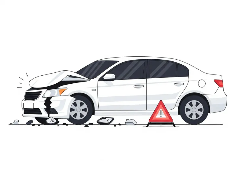 エンジン故障で停車した車のイラスト