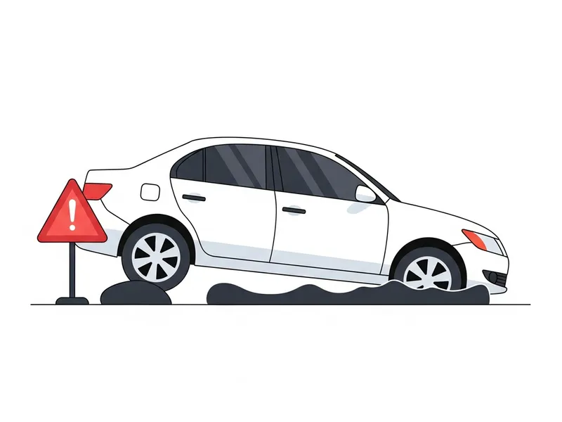 側溝に脱輪した車のイラスト