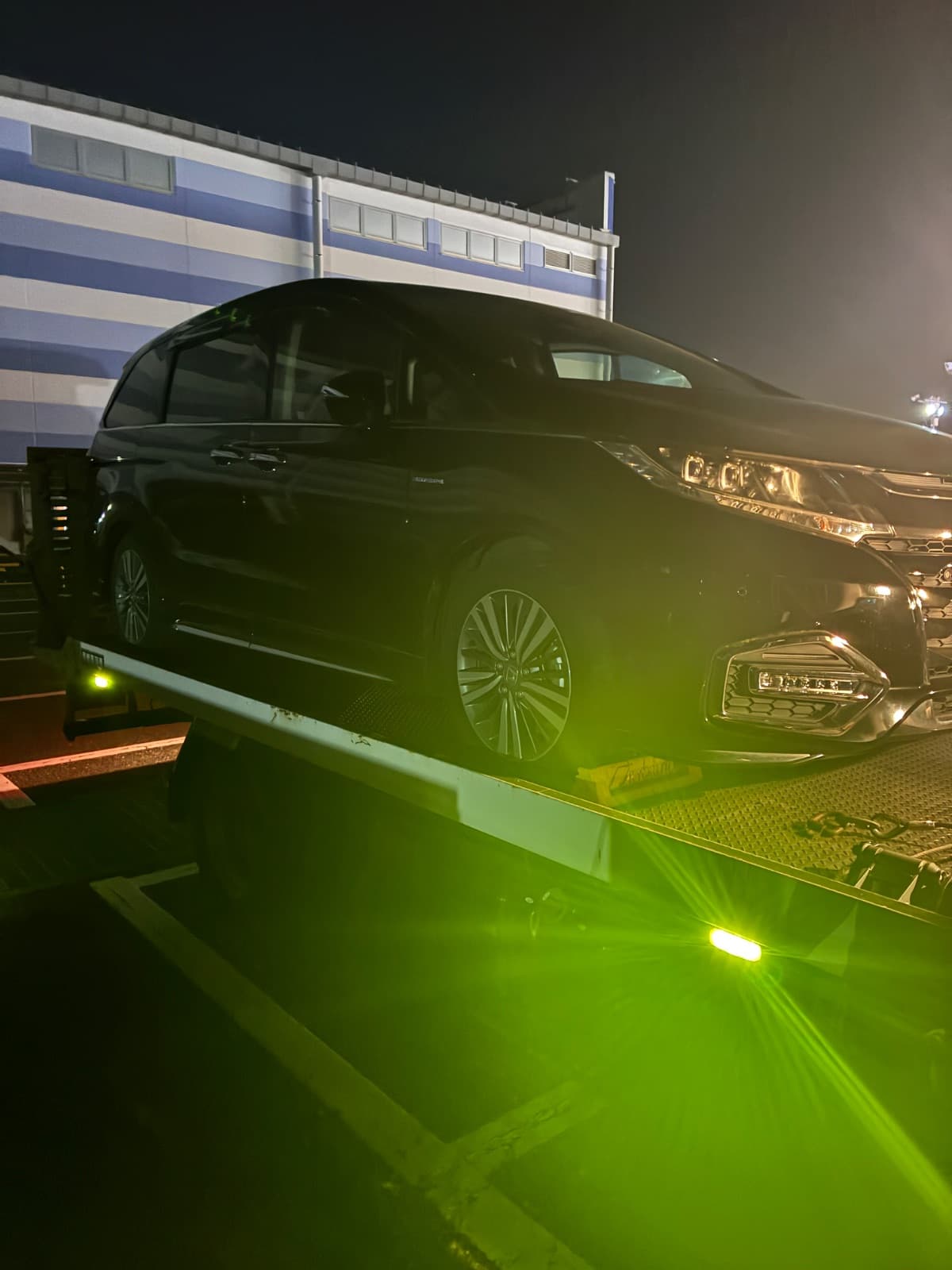 群馬県桐生市でのホンダ オデッセイの車検切れ救援の様子