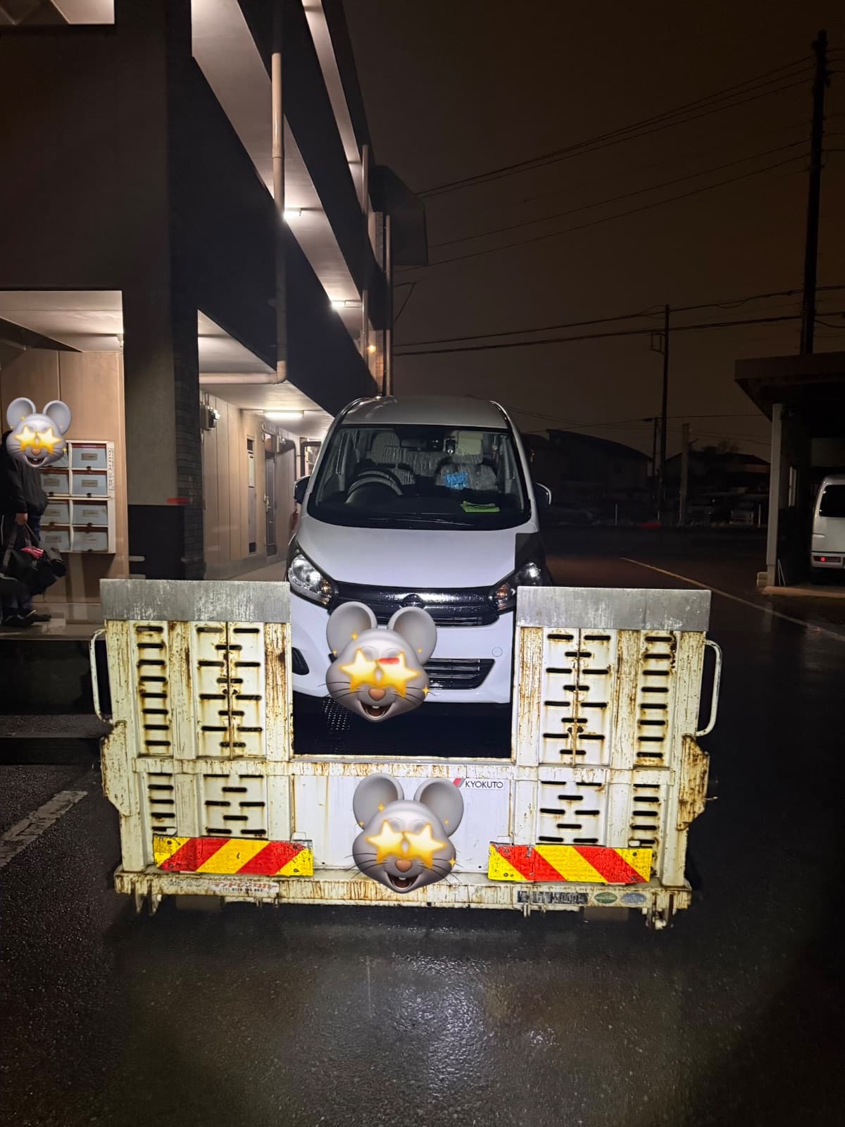 栃木県鹿沼市での日産 デイズのパンク・タイヤトラブル救援の様子