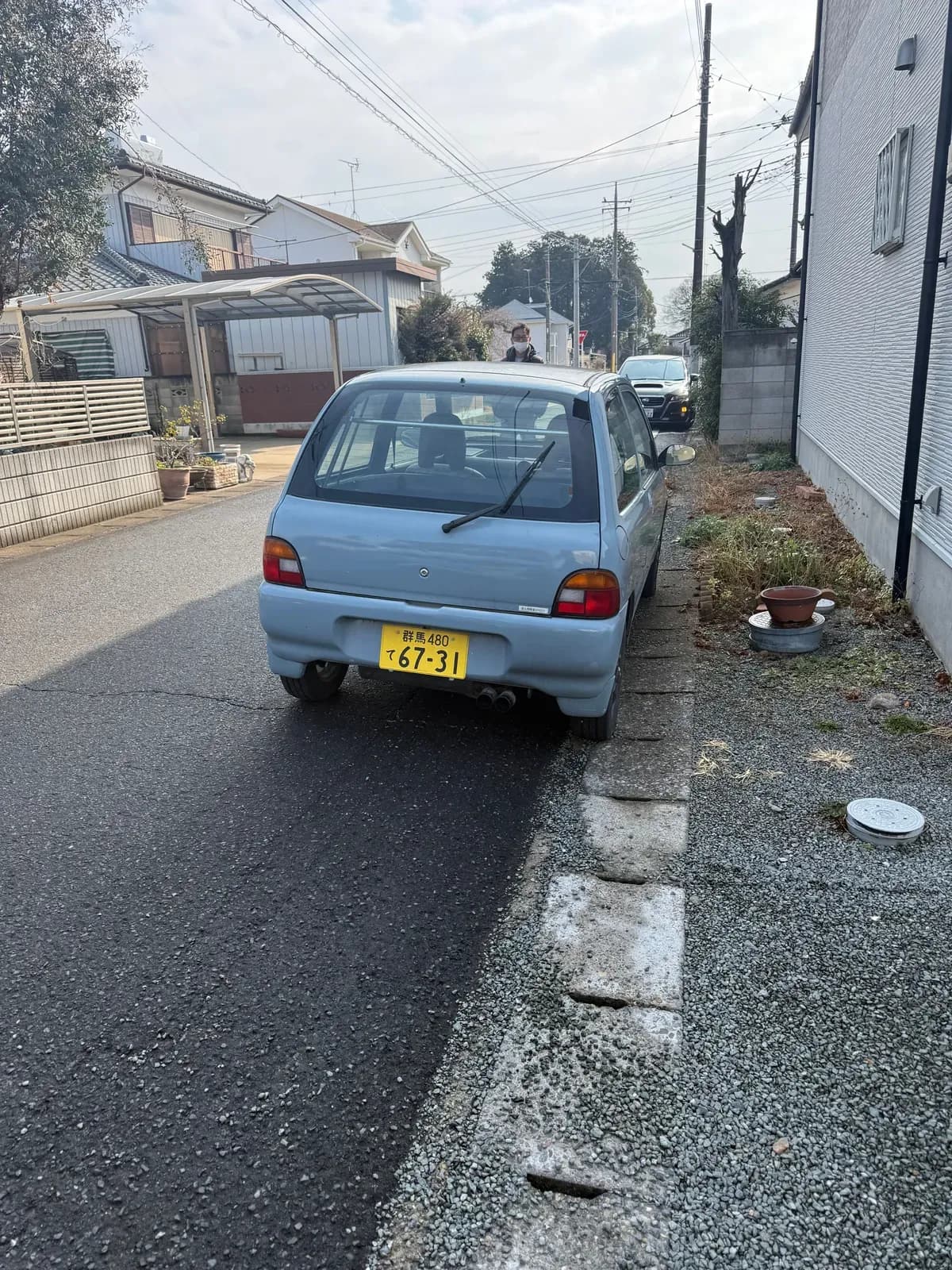 群馬県邑楽町でのスズキ ヴィヴィオのガス欠救援の様子