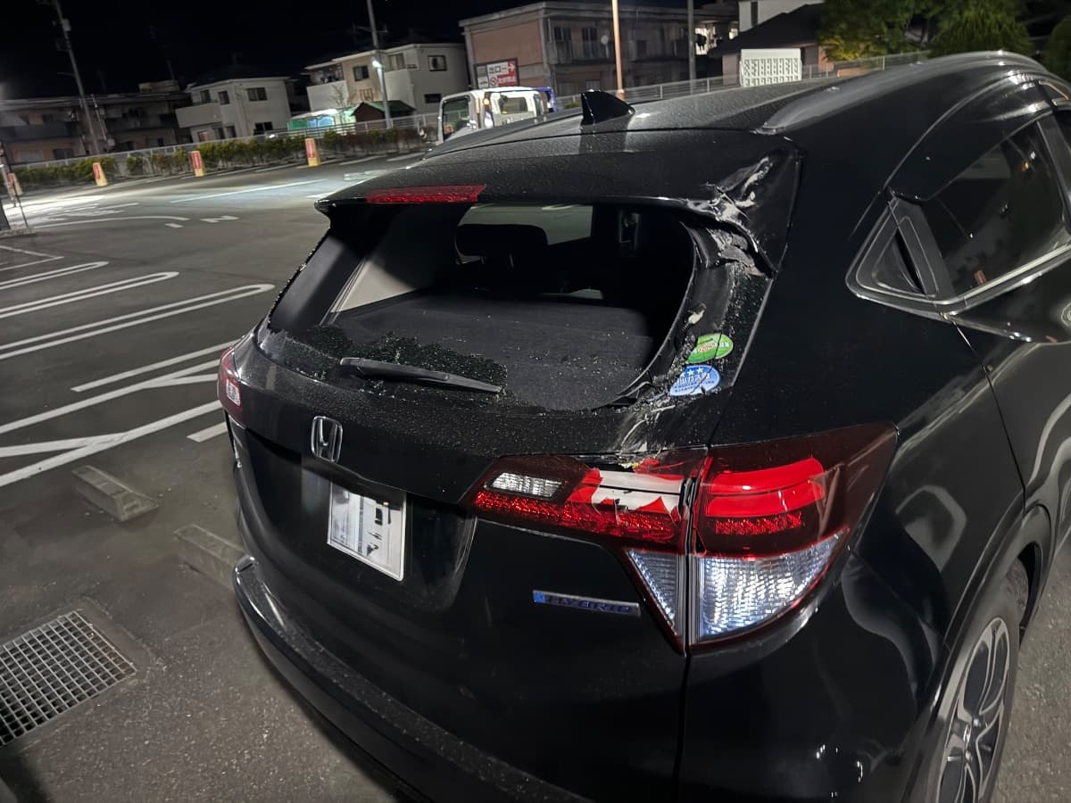 群馬県前橋市でのホンダ ヴェゼルの事故救援の様子