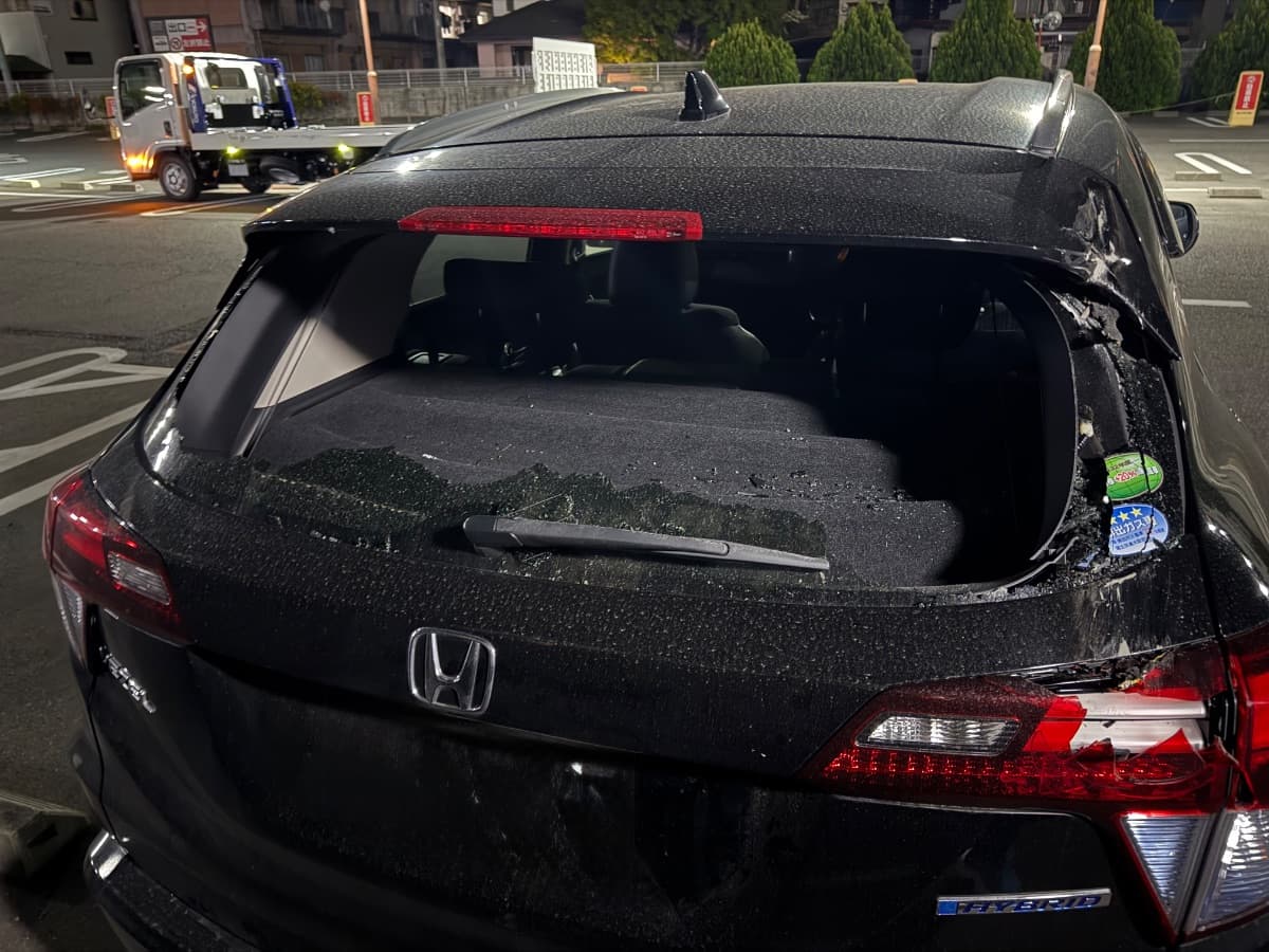 群馬県前橋市でのホンダ ヴェゼルの事故救援の様子