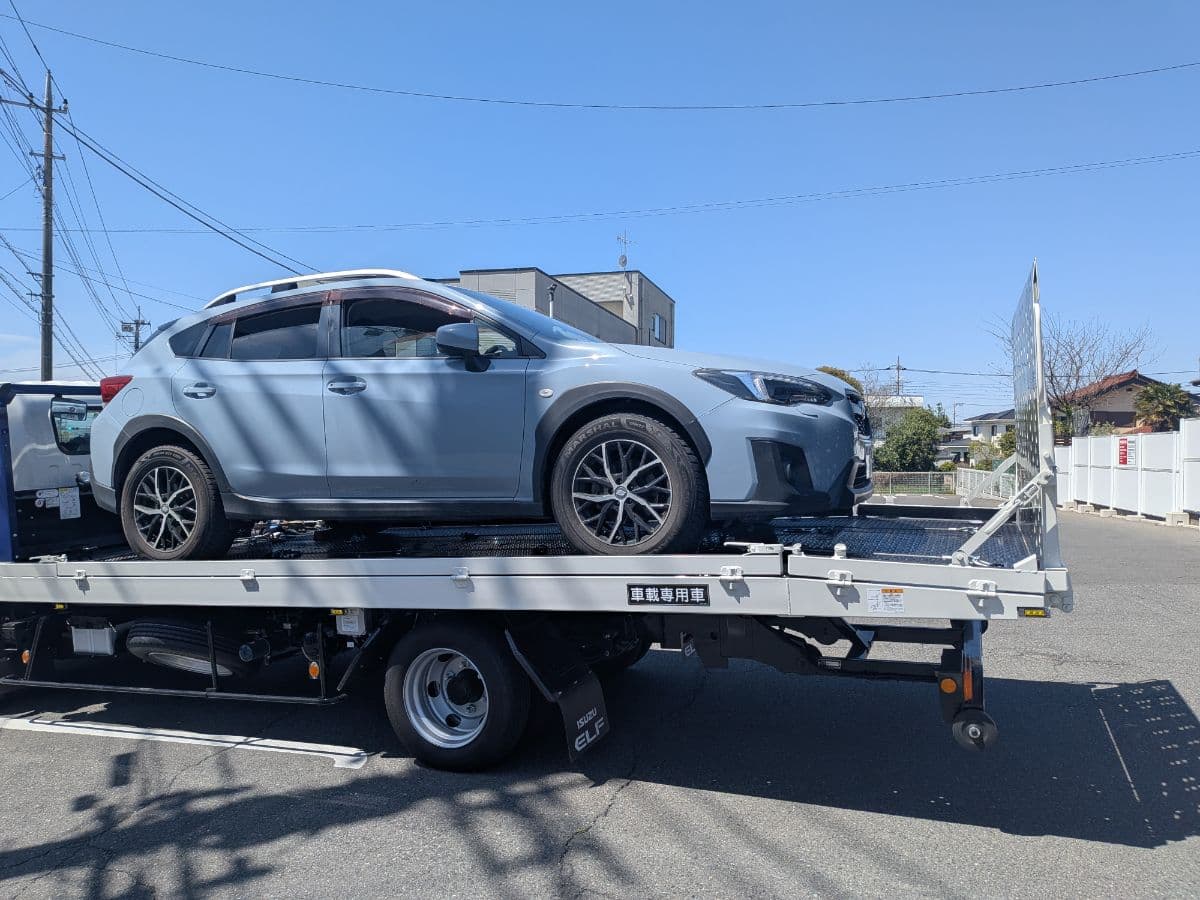 群馬県伊勢崎市でのスバル XVのパンク・タイヤトラブル救援の様子