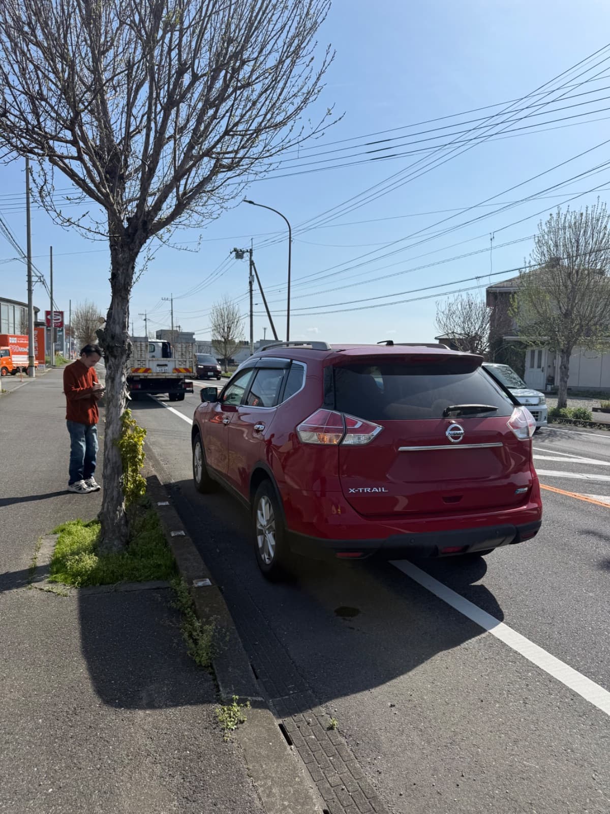 栃木県大田原市での日産 エクストレイルのレッカー搬送救援の様子