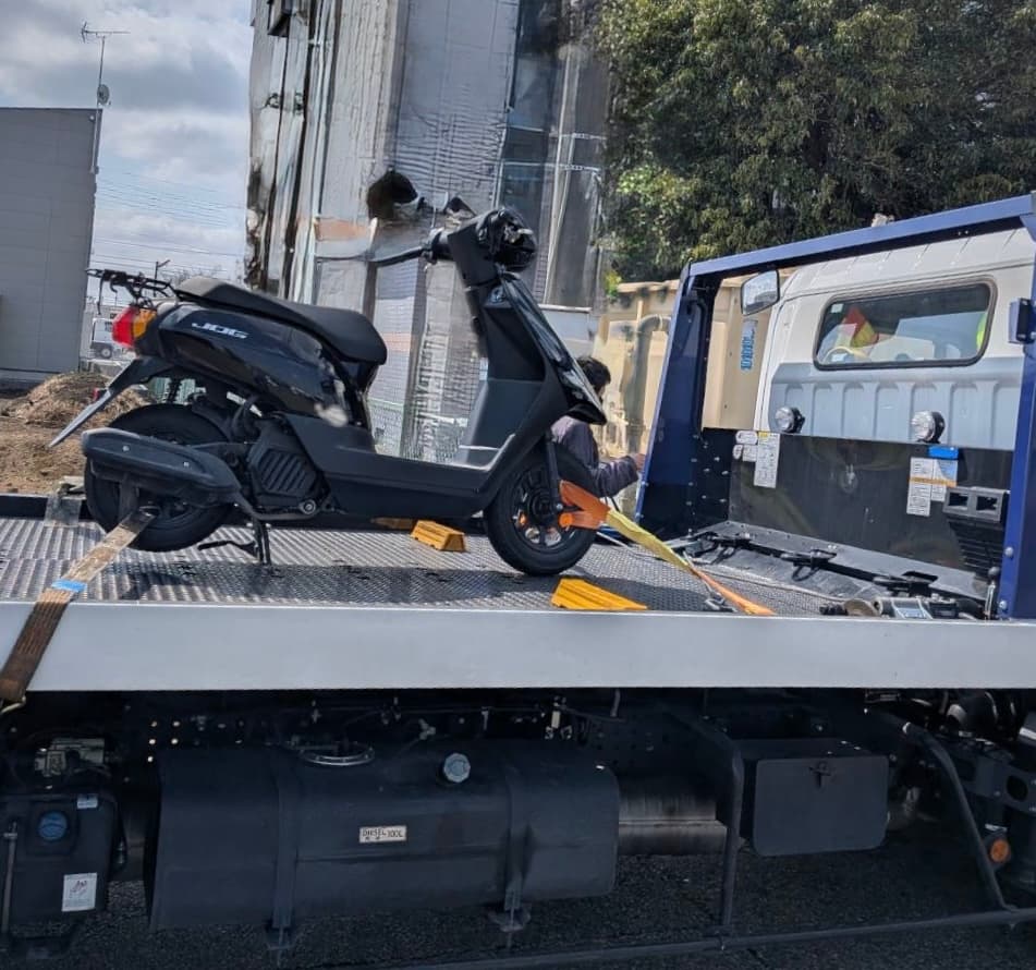 群馬県太田市でのその他 ヤマハジョグ50ccのレッカー搬送救援の様子