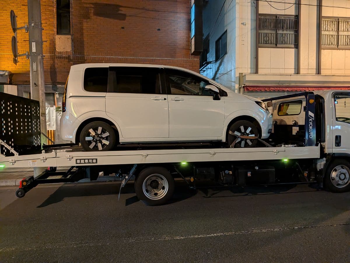 群馬県高崎市でのホンダ フリードのパンク・タイヤトラブル救援の様子