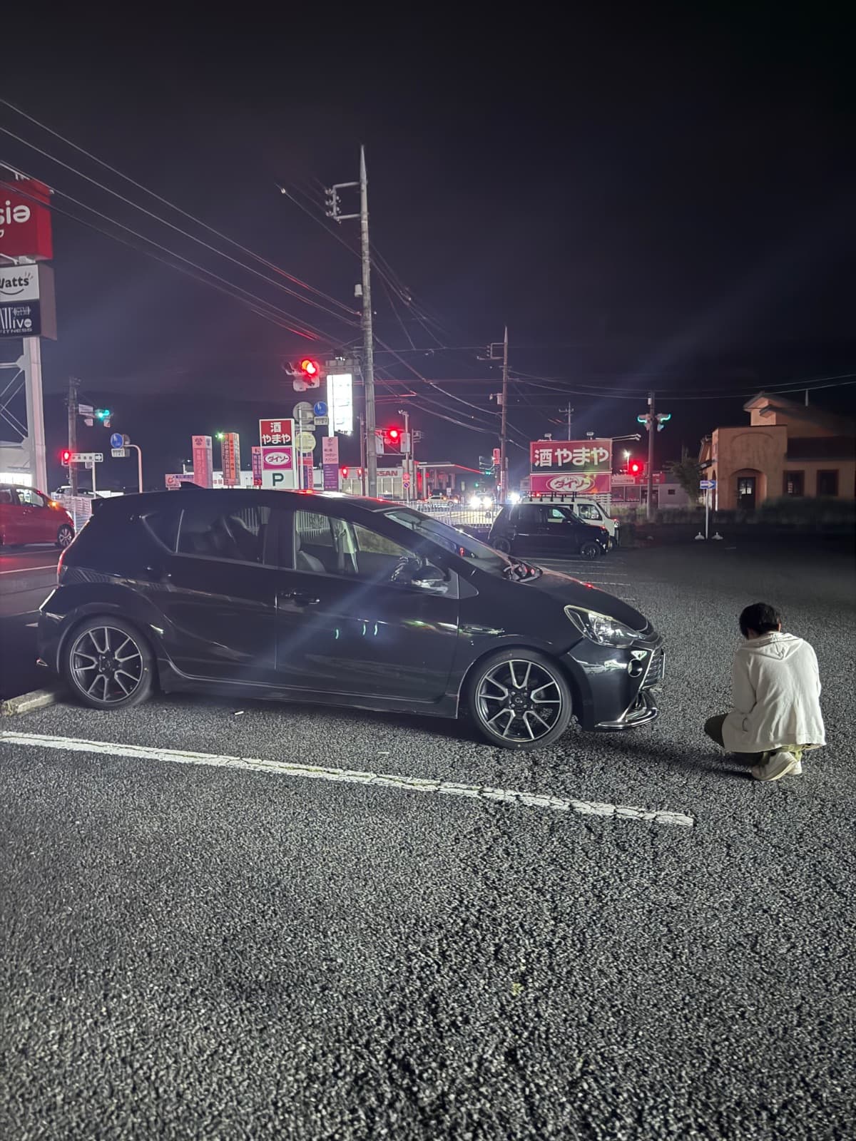 群馬県渋川市でのトヨタ アクアの追突事故救援の様子