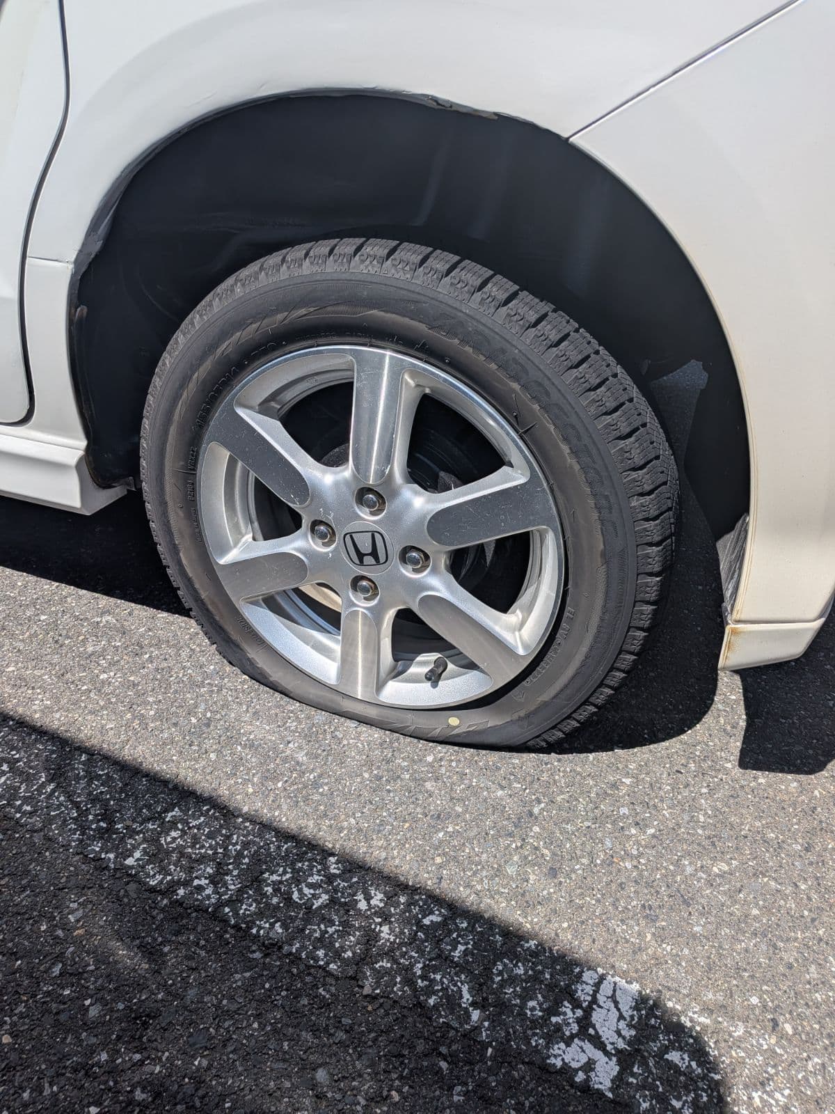 群馬県太田市でのホンダ n-boxのパンク・タイヤトラブル救援の様子