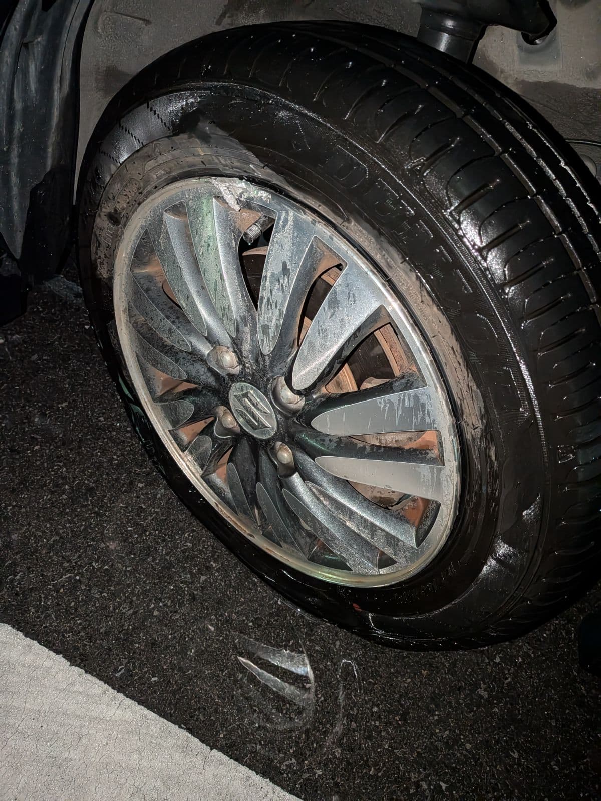 栃木県宇都宮市でのスズキ ソリオのパンク・タイヤトラブル救援の様子