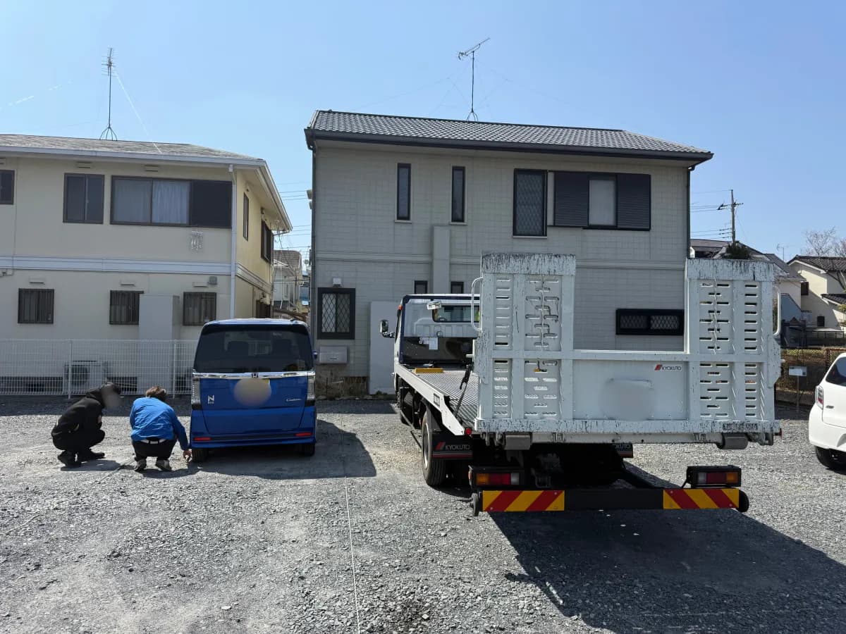 栃木県宇都宮市でのホンダ NBOXのパンク・タイヤトラブル救援の様子