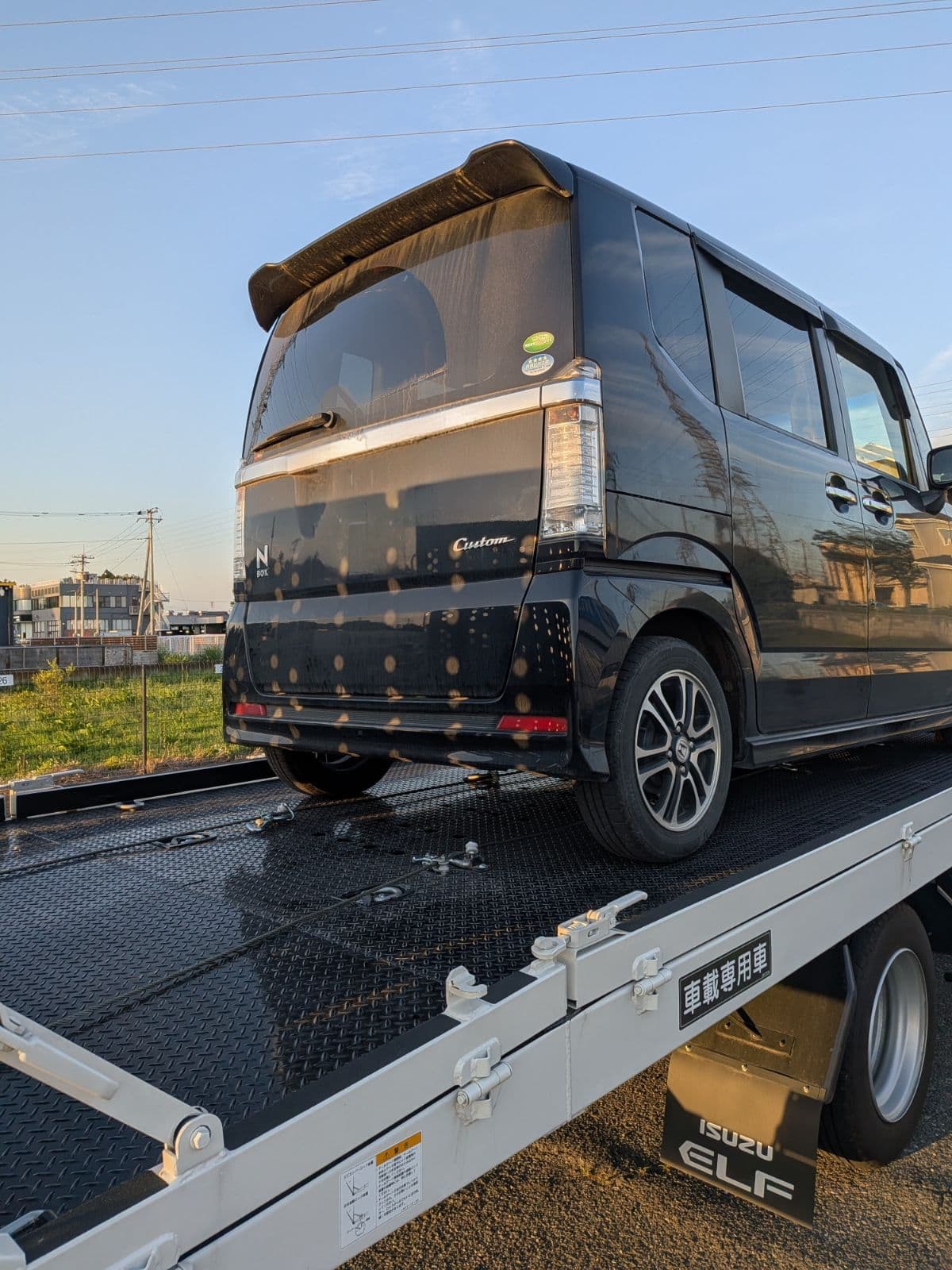 栃木県小山市でのホンダ n-boxのパンク・タイヤトラブル救援の様子
